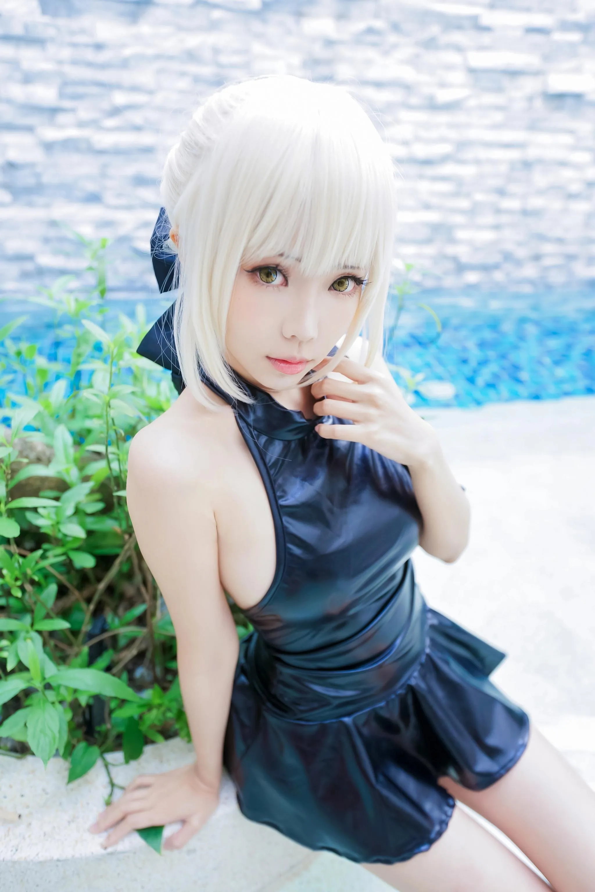 ElyEE子 – NO.37 黑皮泳裙 [15P]插图2